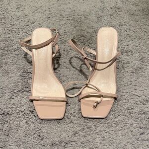 Chic Beige Strappy Heels